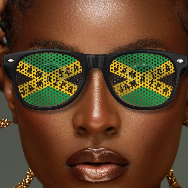 Gafas De Fiesta Retro Fiesta jamaiquino de vacaciones bandera jamaiquina (jamaica jamaican flag sunglasses)