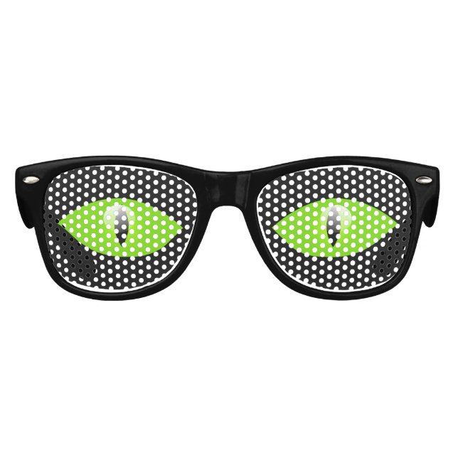 Gafas De Fiesta Retro Fiestas de gato loco Lady Green Cat (Anverso)