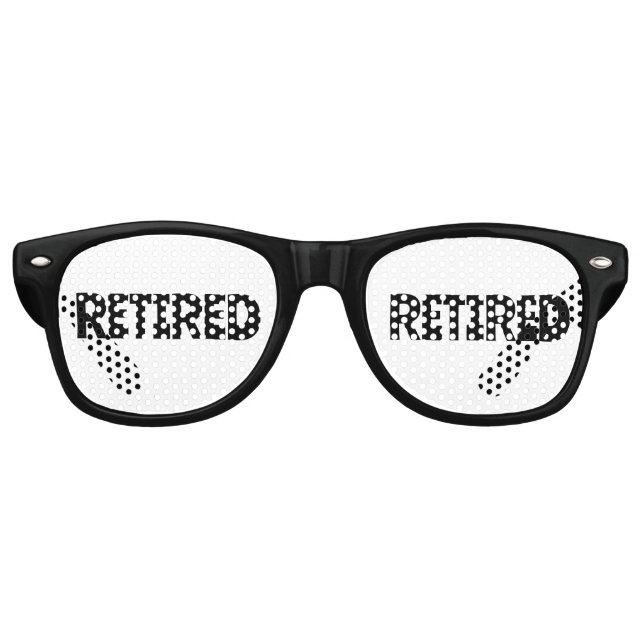 GAFAS DE FIESTA RETRO FIESTAS DE JUBILACIÓN RETIRADA (Anverso)