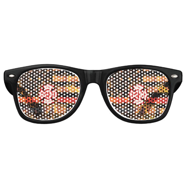 Gafas De Fiesta Retro Firefighter Cross and Flames (Anverso)
