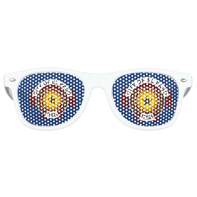 Gafas De Fiesta Retro Flag of City of El Paso, Texas Retro Sunglasses (Anverso)