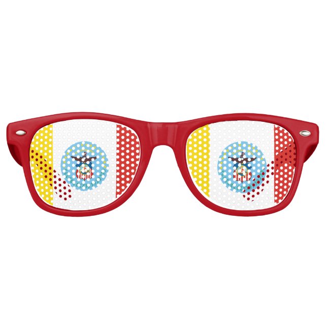 Gafas De Fiesta Retro Flag of Columbus, Ohio Retro Sunglasses (Anverso)