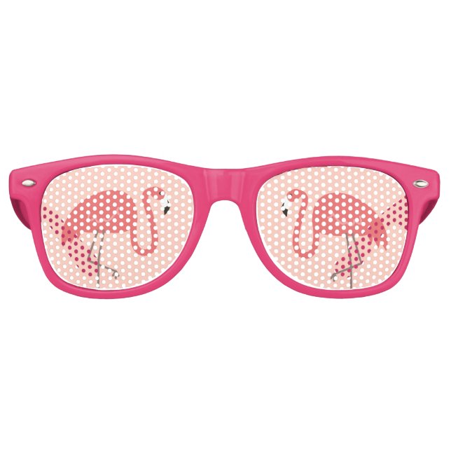 Gafas De Fiesta Retro Flamingo rosa bonito (Anverso)