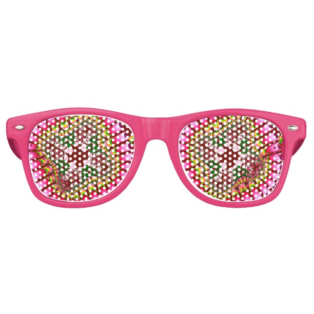 Gafas De Fiesta Retro Flor de fresa Rosa (Anverso)