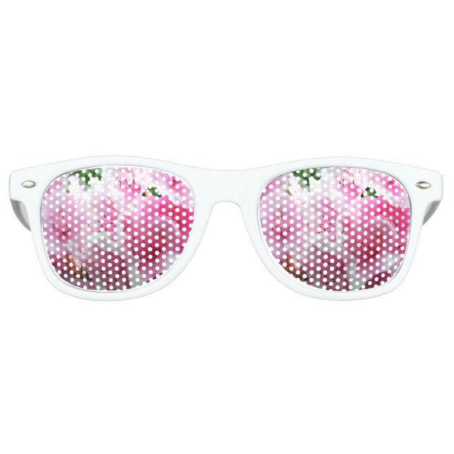 Gafas De Fiesta Retro Flores florales rosas caídas (Anverso)