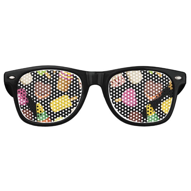 Gafas De Fiesta Retro Fondo de Crema de Hielo (Anverso)