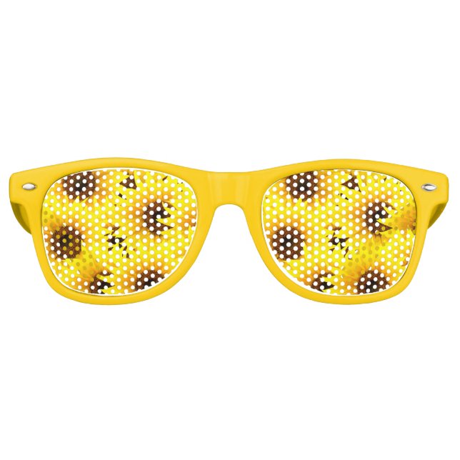 Gafas De Fiesta Retro Fondo de los girasoles (Anverso)