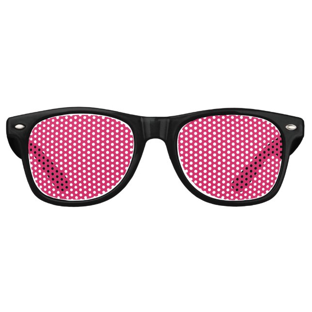 Gafas De Fiesta Retro fondo rosa con borde blanco (Anverso)