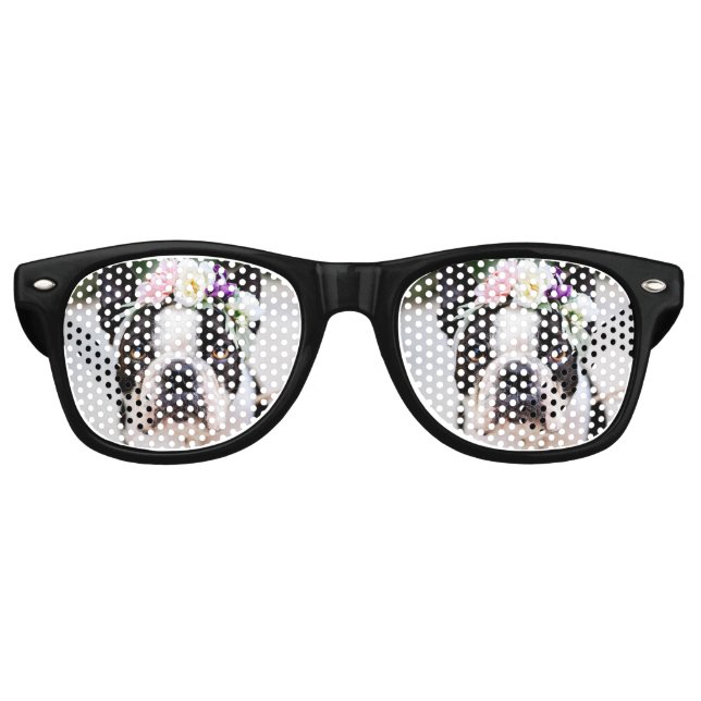 Gafas De Fiesta Retro Foto de perro personalizada (Anverso)