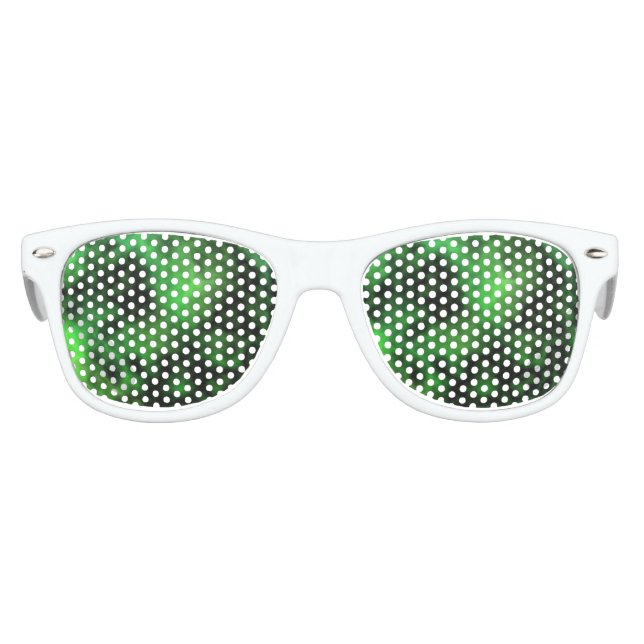 Gafas De Fiesta Retro Funky Neon Green Emerald Halloween Resumen (Anverso)