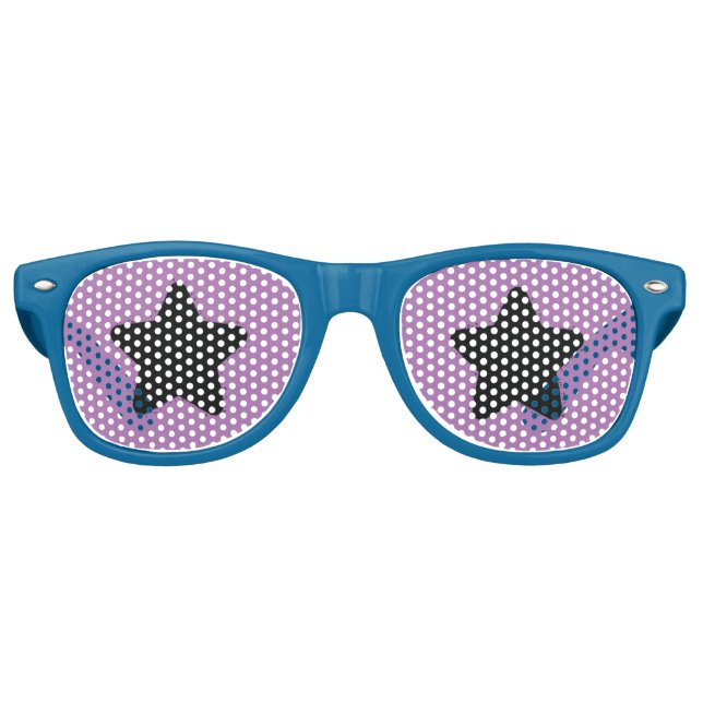 Gafas De Fiesta Retro Funny Black Star Purple Background (Anverso)