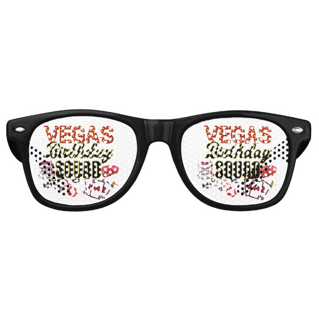 Gafas De Fiesta Retro Funny Casino Poker Las Vegas Birday Party Squad (Anverso)