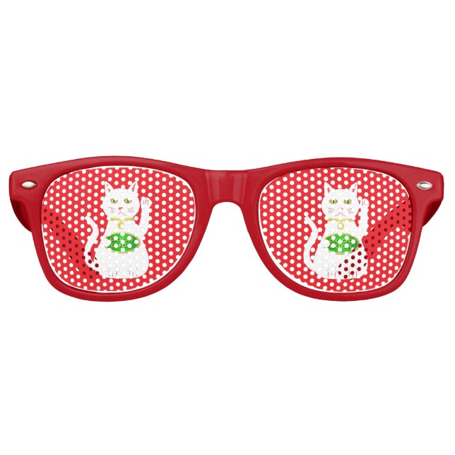 Gafas De Fiesta Retro Gato Lucky Oriental (Anverso)