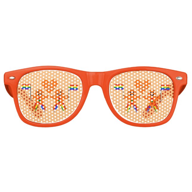 Gafas De Fiesta Retro Gay Men Navidades Gingerbread Pareja (Anverso)