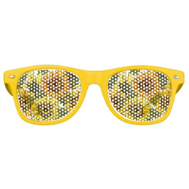 Gafas De Fiesta Retro Girasol dibujado a mano (Anverso)