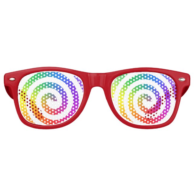 Gafas De Fiesta Retro Glasos de remolino arco iris (Anverso)