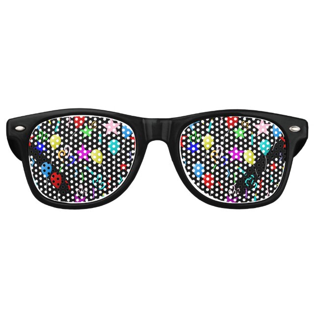 Gafas De Fiesta Retro Globos y estrellas fiestas coloridos (Anverso)