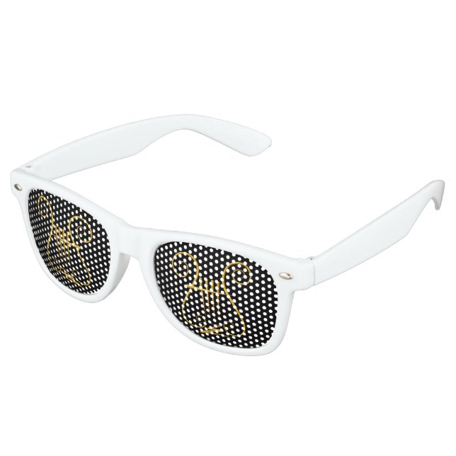 Gafas De Fiesta Retro Golden Lyre (Ángulo)