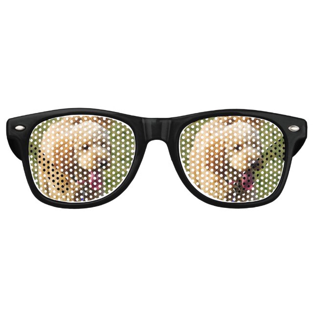 Gafas De Fiesta Retro Goldendoodle Dog (Anverso)