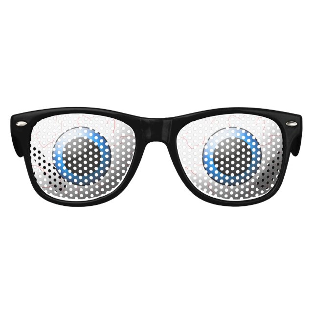 Gafas De Fiesta Retro Goofy Bloodshot Blue Eyeballs Halloween (Anverso)