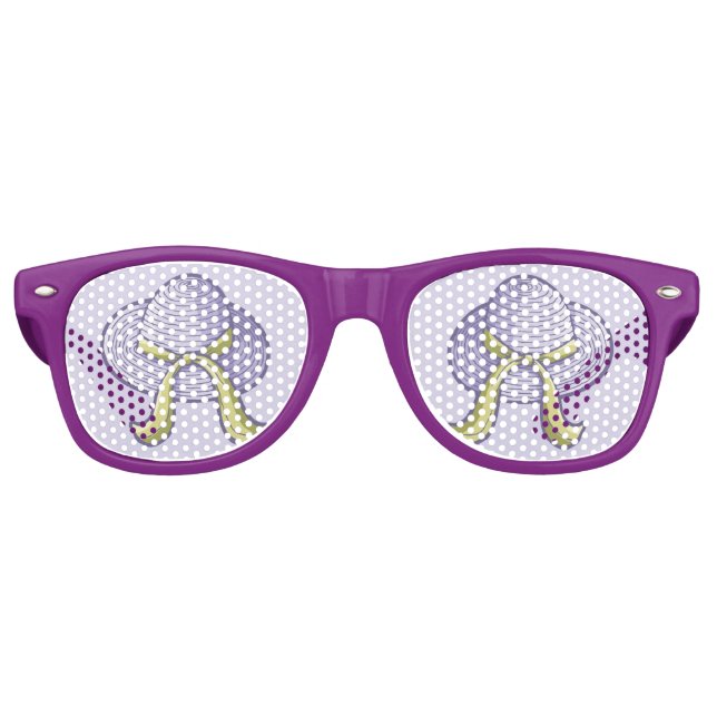 Gafas De Fiesta Retro Gorra de paja Lilac (Anverso)
