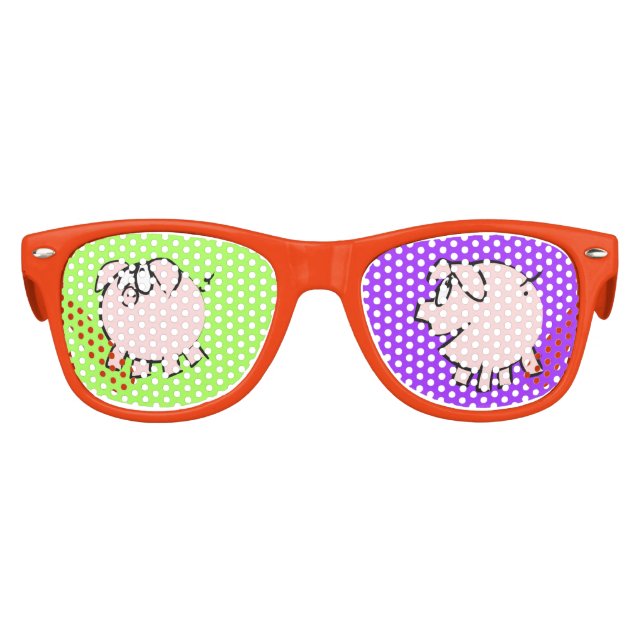 Gafas De Fiesta Retro Gracioso 4 3 Personalizados Año Cerdo Zodiac Cumpl (Anverso)