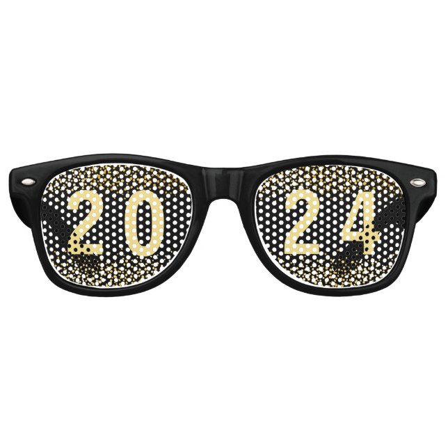 Gafas De Fiesta Retro Gracioso Año Nuevo 2019 Negro y Oro (Anverso)