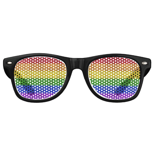 Gafas De Fiesta Retro Gradiente de Purpurina de arcoiris caído (Anverso)