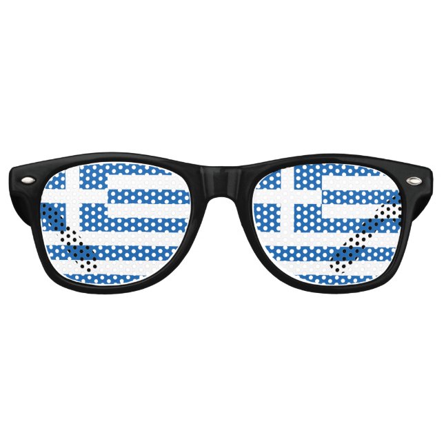 Gafas De Fiesta Retro Greece flag  (Anverso)