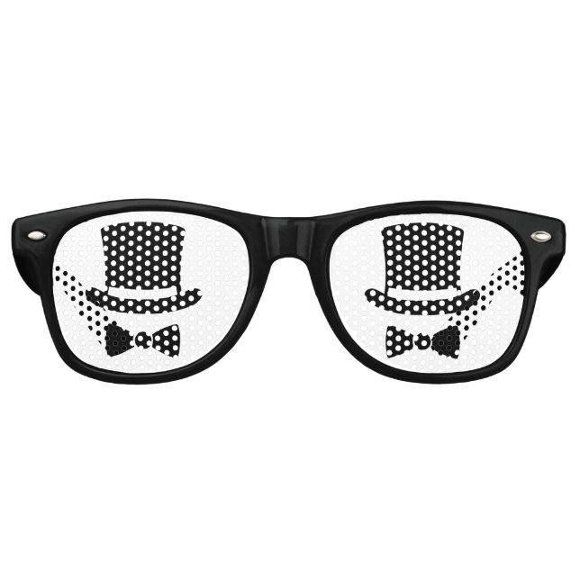 Gafas De Fiesta Retro Groomsmen Hat and Bow Tie (Anverso)