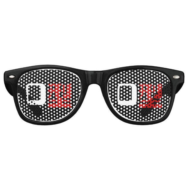 Gafas De Fiesta Retro Grupo sanguíneo del kanji japonés (Anverso)