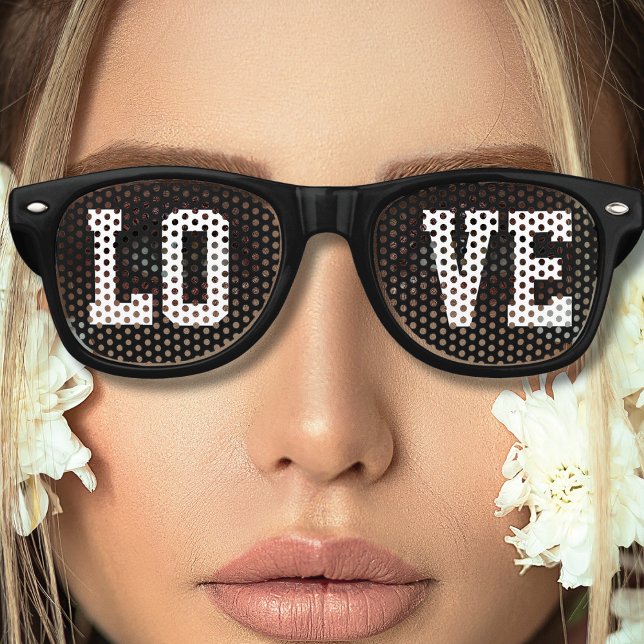 Gafas De Fiesta Retro Guay Black Love (black retro love sunglasses)
