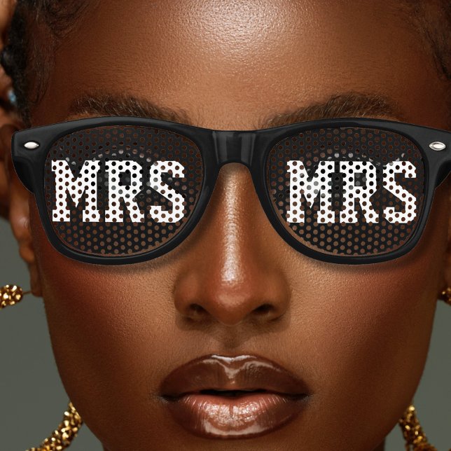 Gafas De Fiesta Retro Guay Black Mrs Wife Bride Boda (black wife bride mrs retro sunglasses)