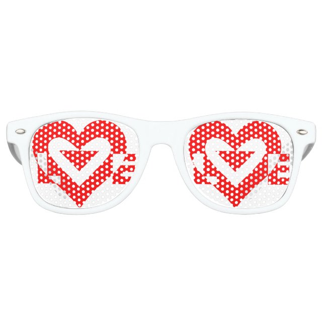 Gafas De Fiesta Retro Guay Love Graphic, rojo (Anverso)