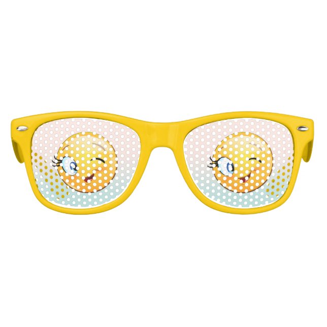 Gafas De Fiesta Retro Guay Winking Face E moji (Anverso)