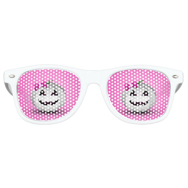 Gafas De Fiesta Retro Halloween de la Calabaza Blanca (Anverso)