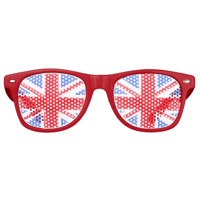 Gafas De Fiesta Retro Hand Painted Union Jack British Flag Britannia  (Anverso)