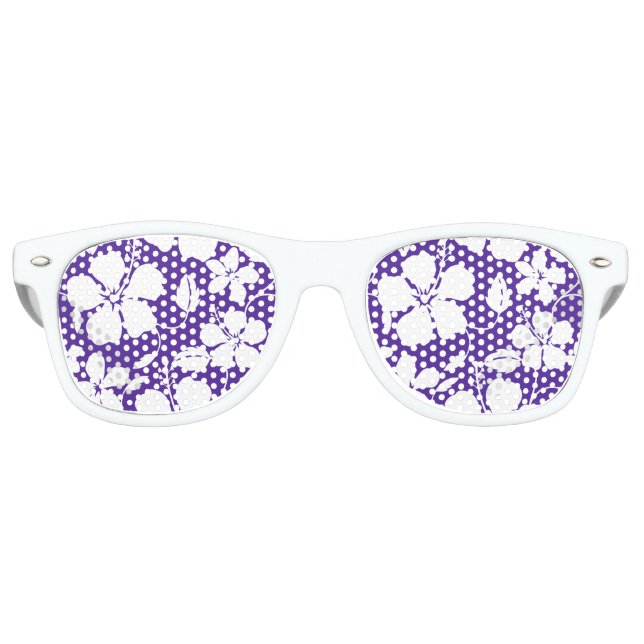 GAFAS DE FIESTA RETRO HAWAIIAN HULA (HIBISCUS) PURPLE (Anverso)