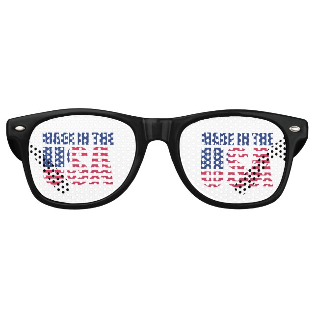 Gafas De Fiesta Retro Hecho en Estados Unidos (Anverso)