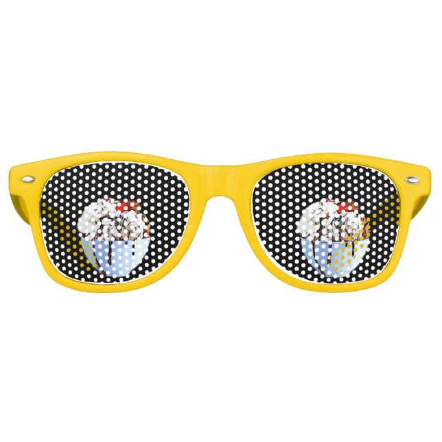 Gafas De Fiesta Retro Helado sundae en un tazón (Anverso)