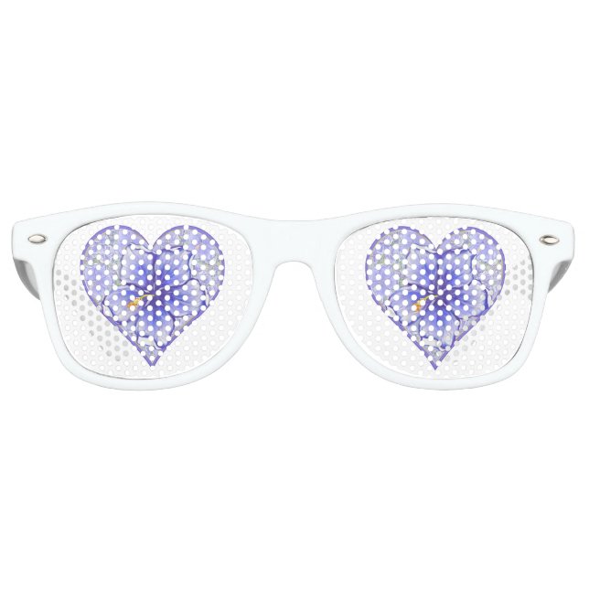 Gafas De Fiesta Retro Hibiscus & lace BLUE (Anverso)