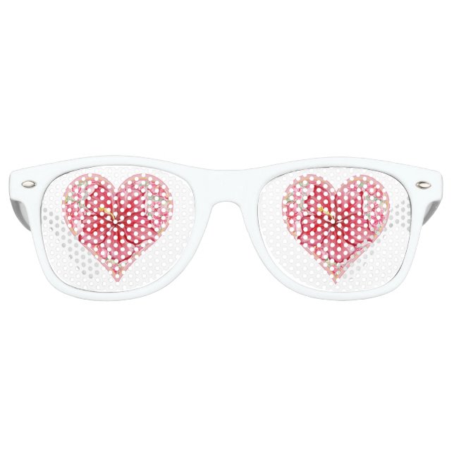 Gafas De Fiesta Retro Hibiscus & lace RED (Anverso)