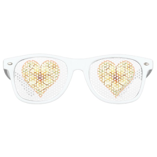 Gafas De Fiesta Retro Hibiscus & lace YELLOW (Anverso)