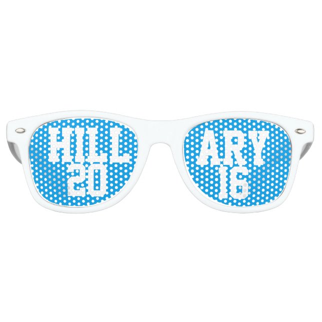 Gafas De Fiesta Retro Hillary 2016 Tonos azules de moda (Anverso)