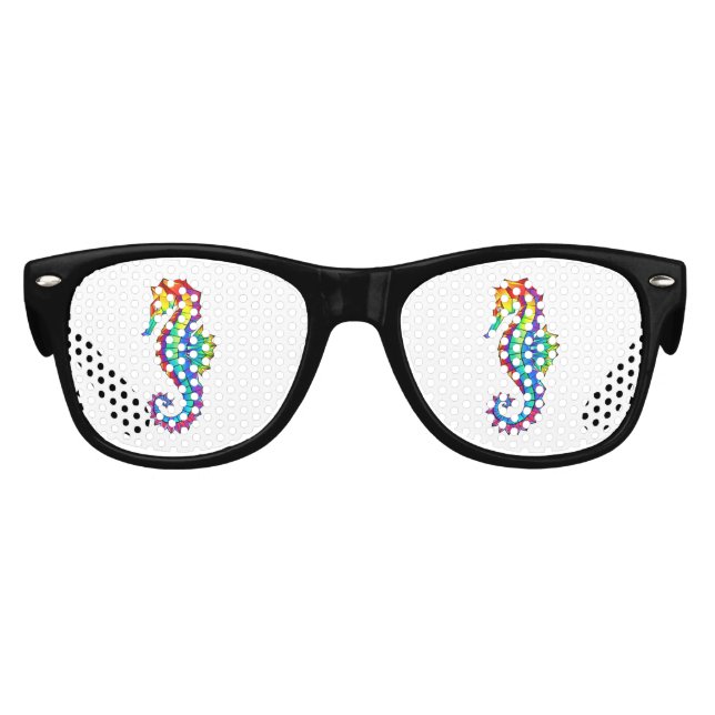 Gafas De Fiesta Retro Hipoahoría marino poligonal arcoiris (Anverso)