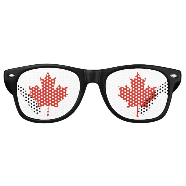 Gafas De Fiesta Retro Hoja de arce canadiense (Anverso)