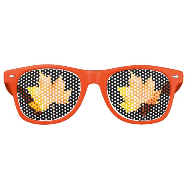 Gafas De Fiesta Retro Hoja de arce otoñal (Anverso)