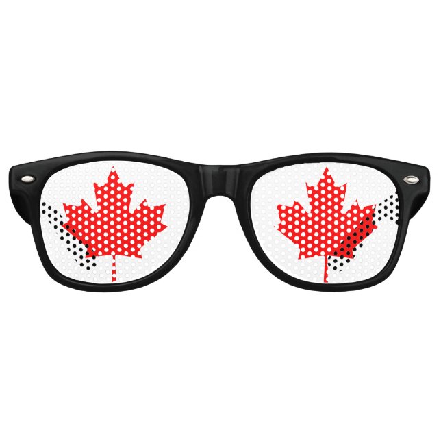 Gafas De Fiesta Retro Hoja de Arce Rojo de Canadá (Anverso)