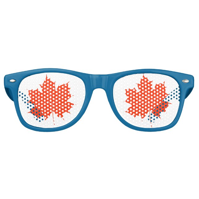 Gafas De Fiesta Retro Hojas rojas de arce (Anverso)