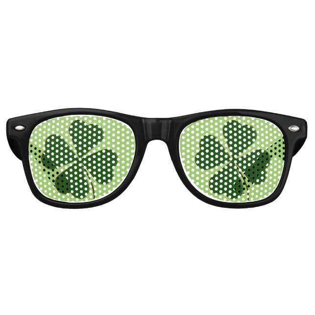 Gafas De Fiesta Retro Hombre Lucky | Green Clover (Anverso)